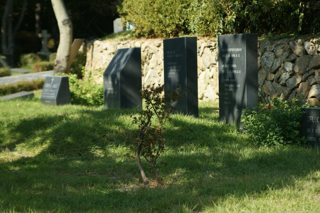 Peaceful Memorials Flooded With Green Grass